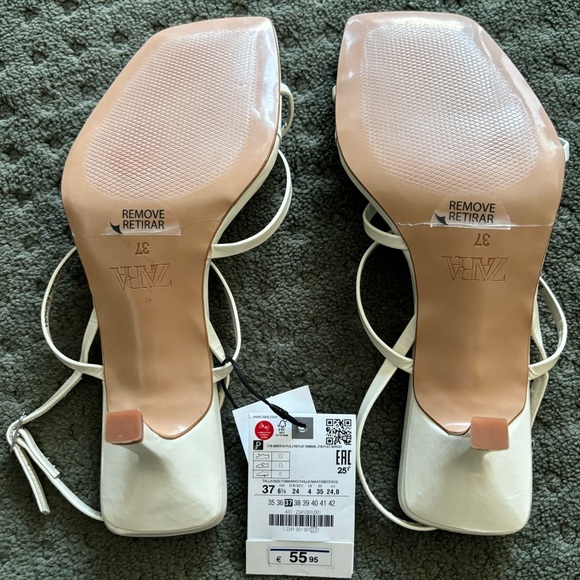 Zara white strappy kitten heel - Picture 3 of 6
